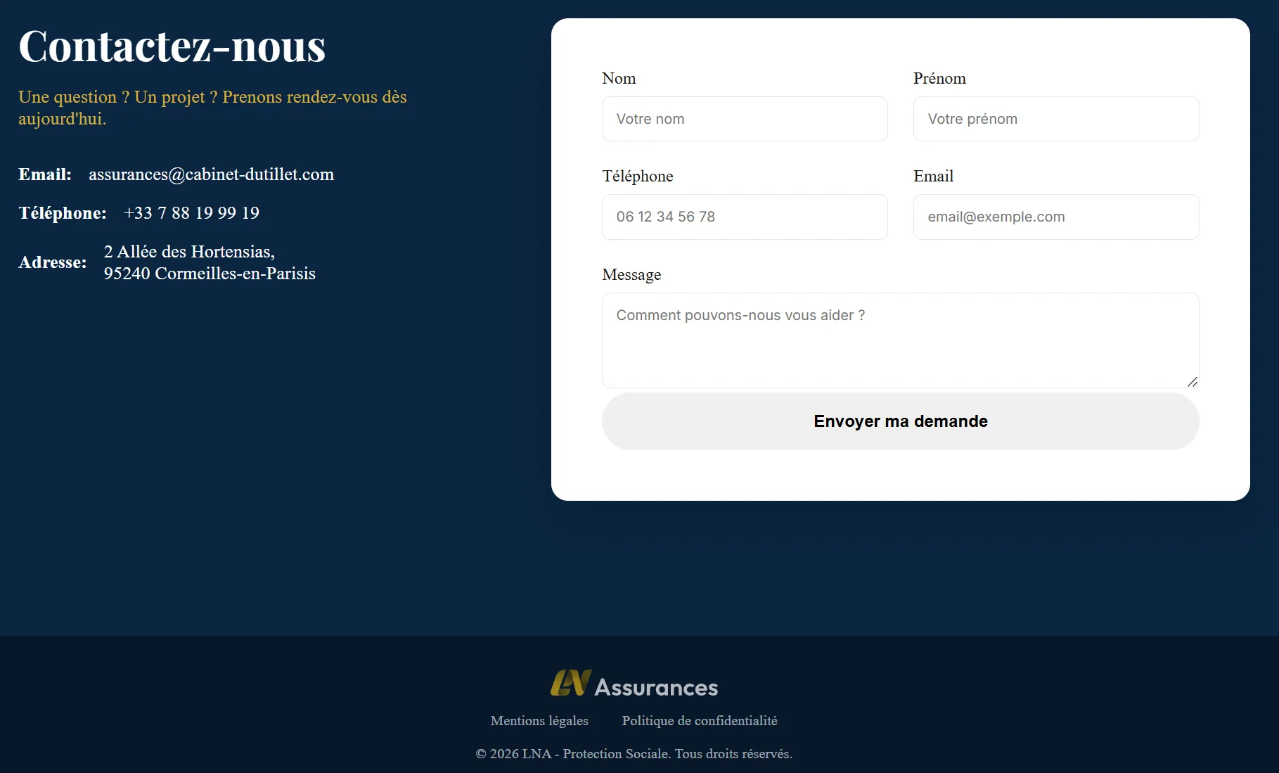 LN Assurances - Contact