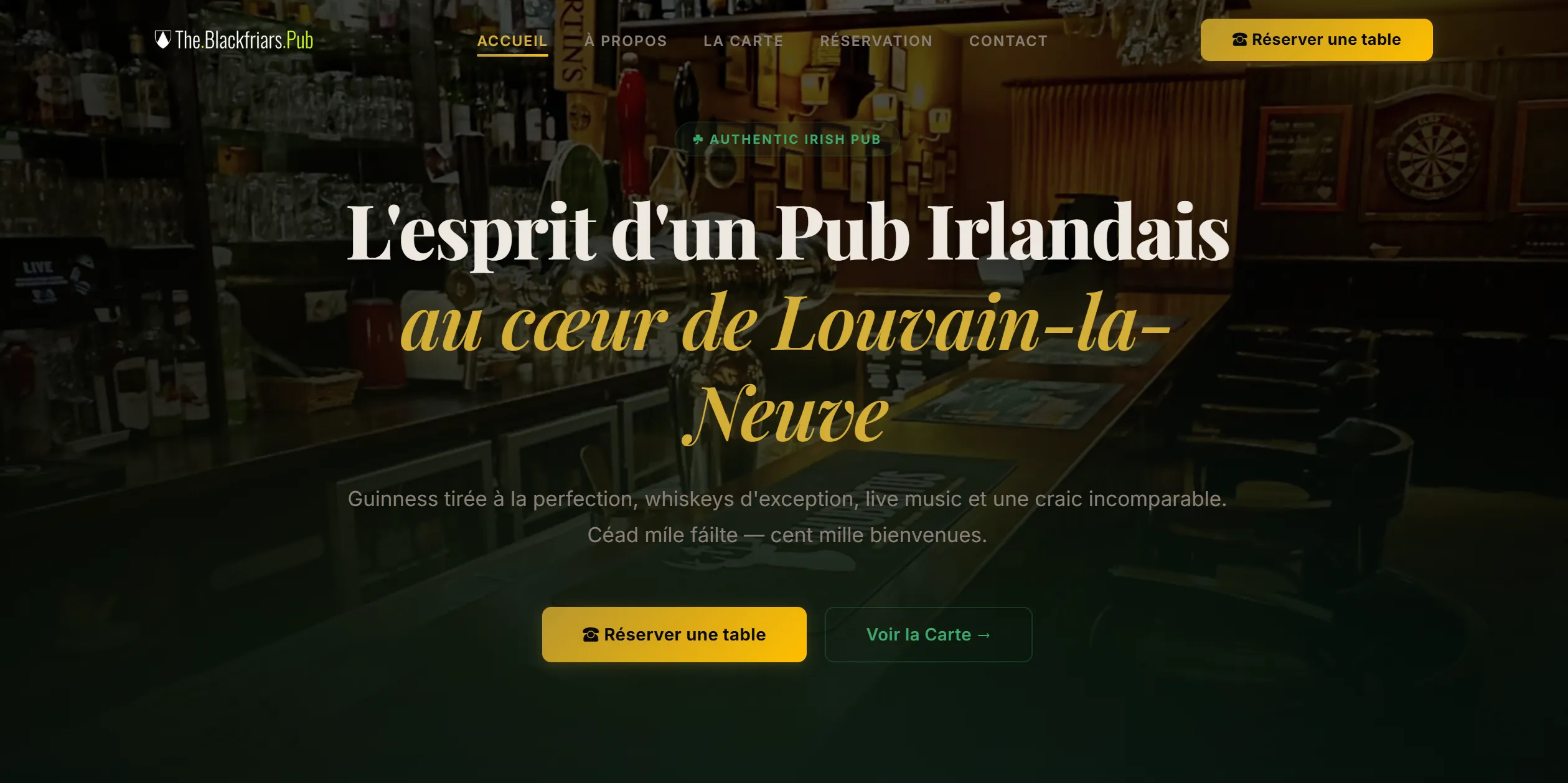 The Blackfriars Pub — Accueil